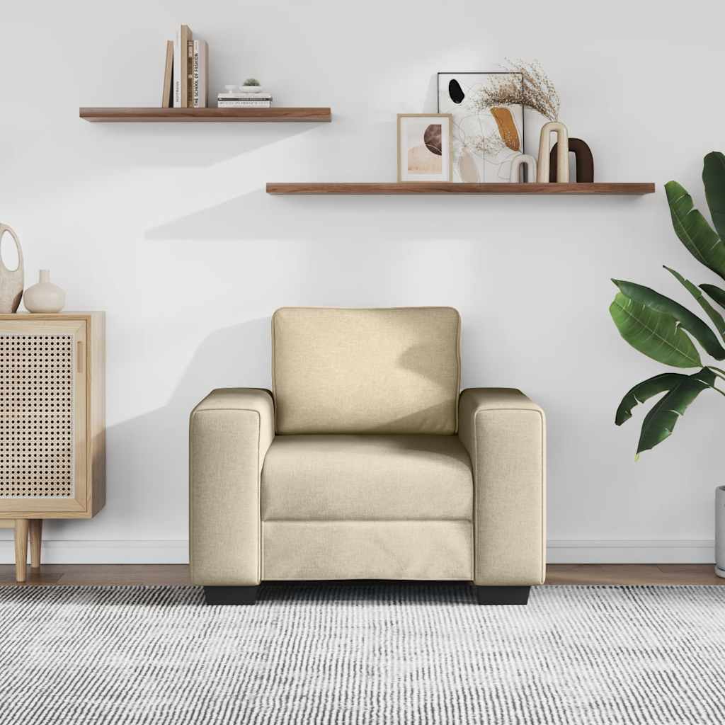Poltrona 100x77x82 cm tecido cor creme