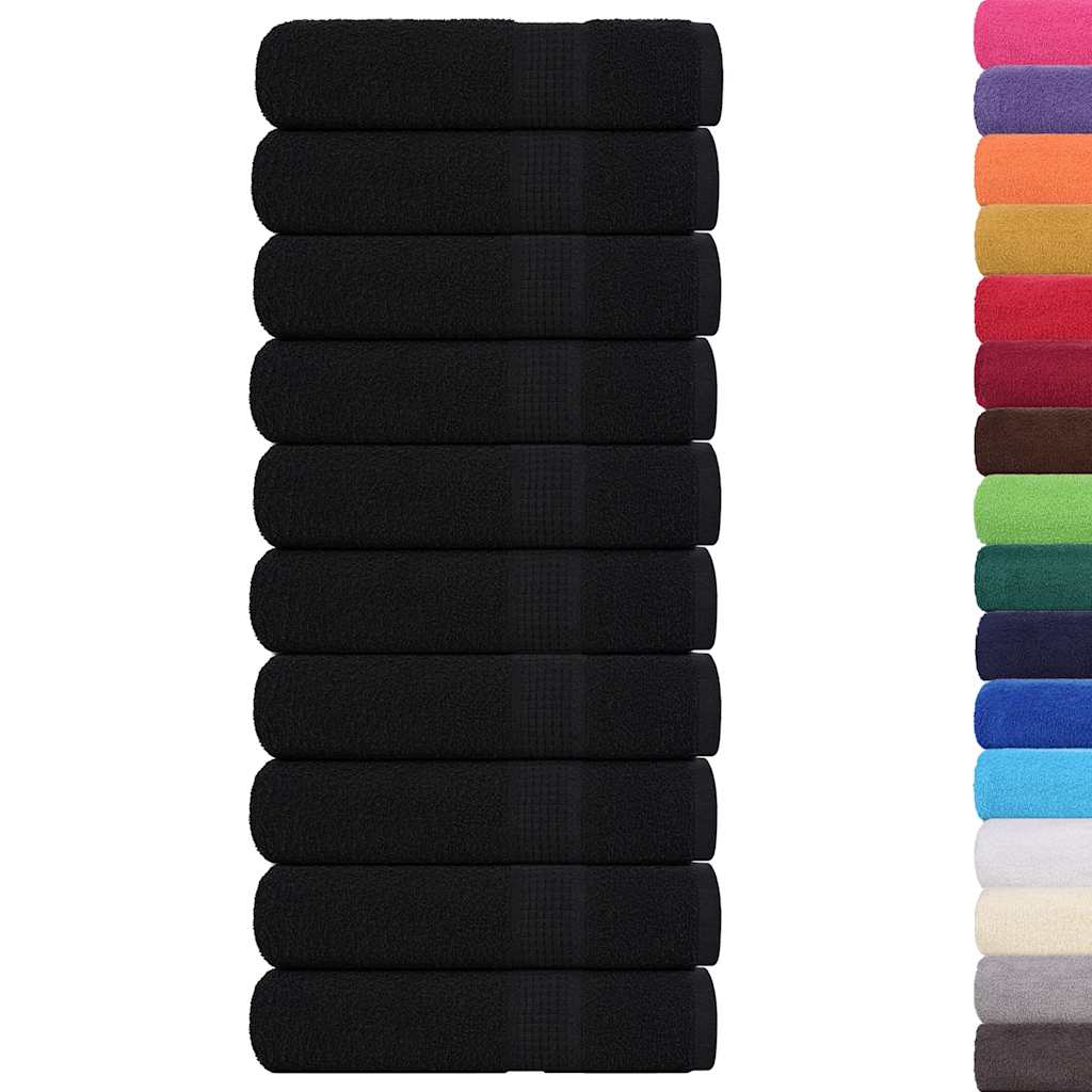 Toalhas de banho frogn 10 pcs 100x150 cm 360 g/m² preto