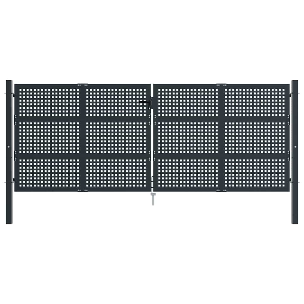 Portão de jardim em aço antracite 400x125 cm