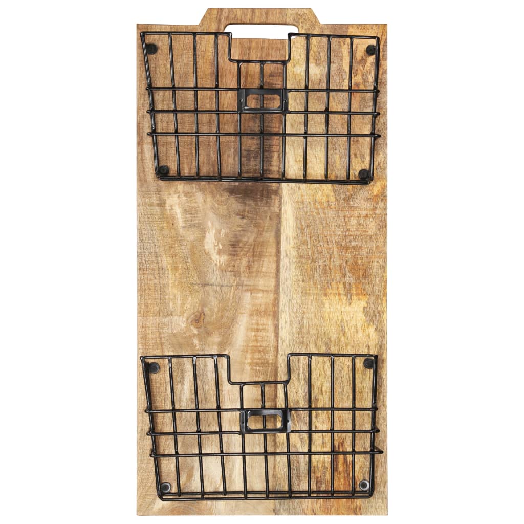 Porta-revistas de parede 33x10x67 cm mangueira áspera maciça