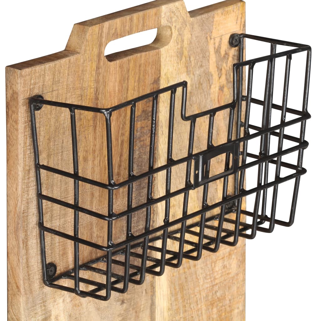 Porta-revistas de parede 33x10x67 cm mangueira áspera maciça