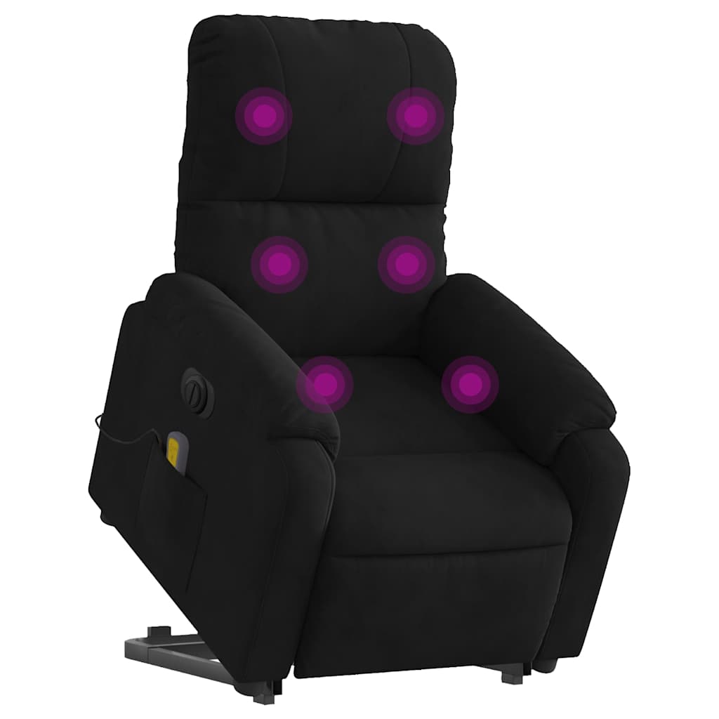 Poltrona de massagens elétrica elevatória microfibra preto