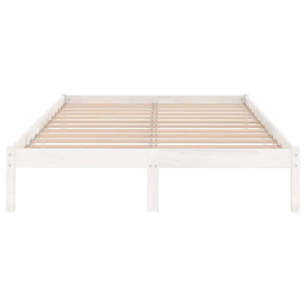 Estrutura de cama em pinho maciço 160x200 cm branco
