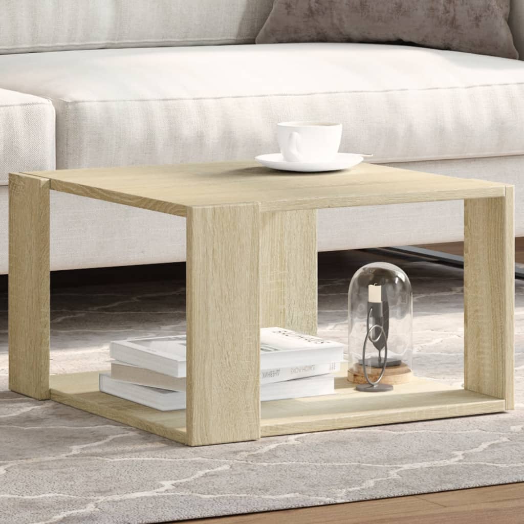 Mesa de centro 51,5x51,5x30cm derivados madeira carvalho sonoma
