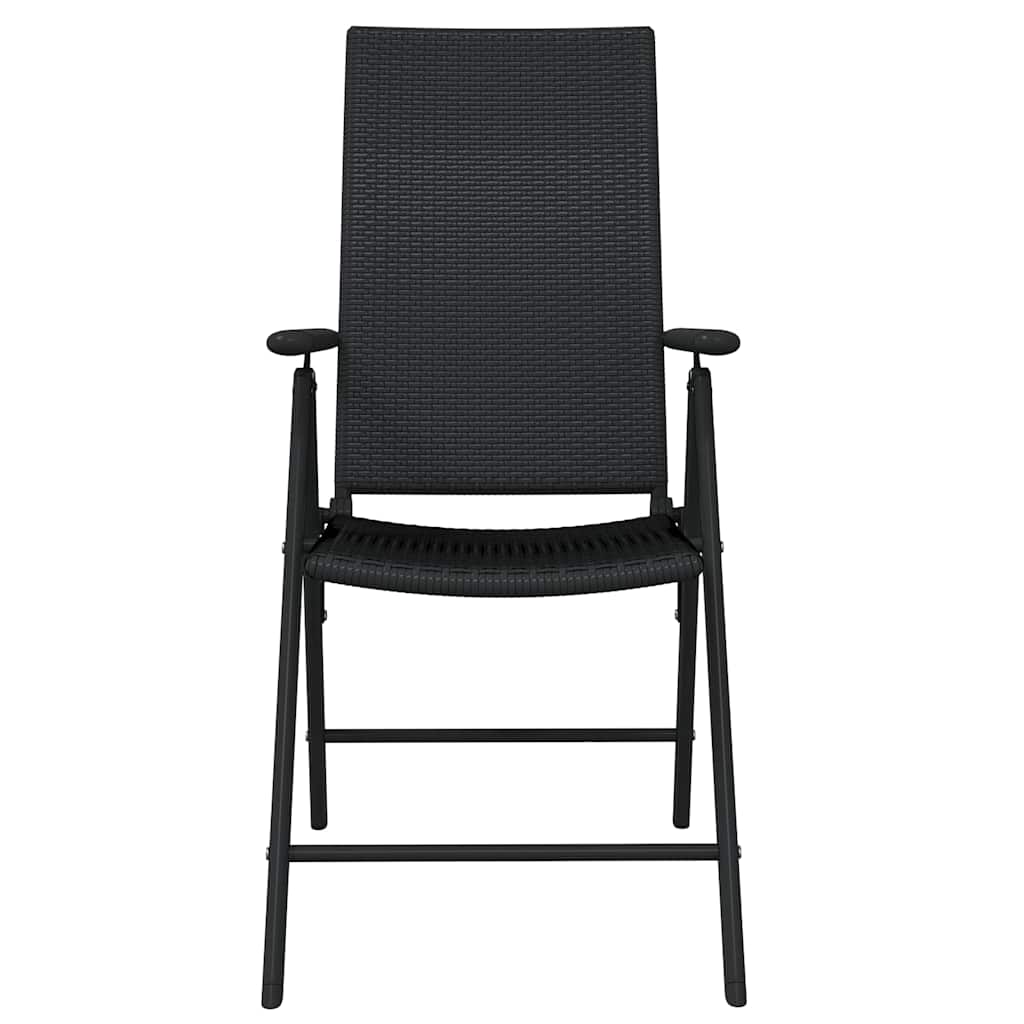 3 Pcs conjunto de jantar para jardim preto