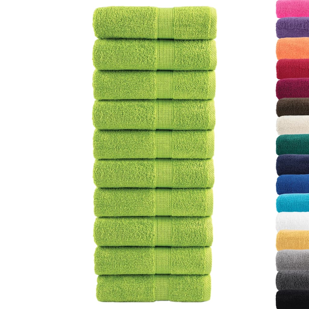 Toalhas de bidé premium solund 10pcs 30x50cm 600gsm verde maça
