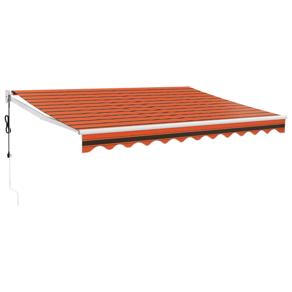 Toldo retrátil automático 3,5x2,5 m laranja e castanho