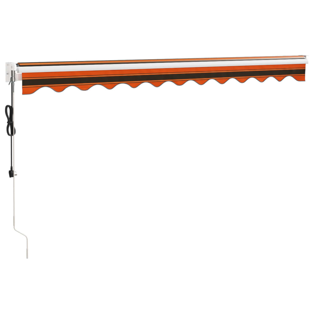 Toldo retrátil automático 3,5x2,5 m laranja e castanho