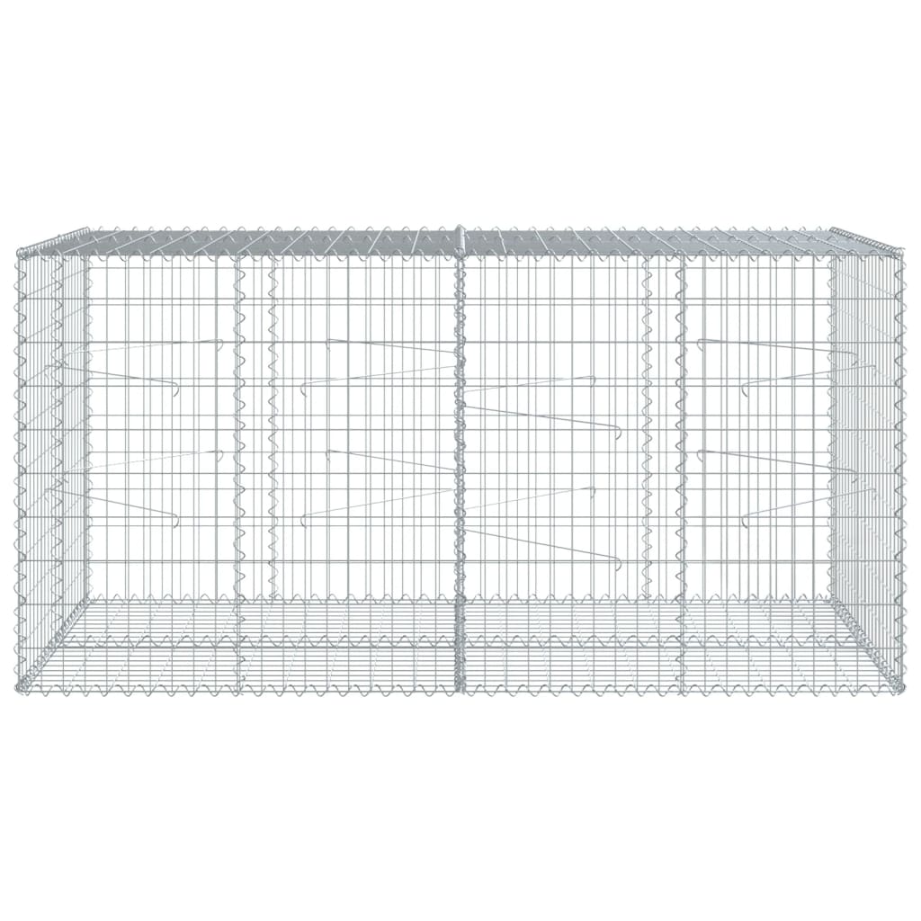 Cesto gabião com cobertura 200x100x100 cm ferro galvanizado