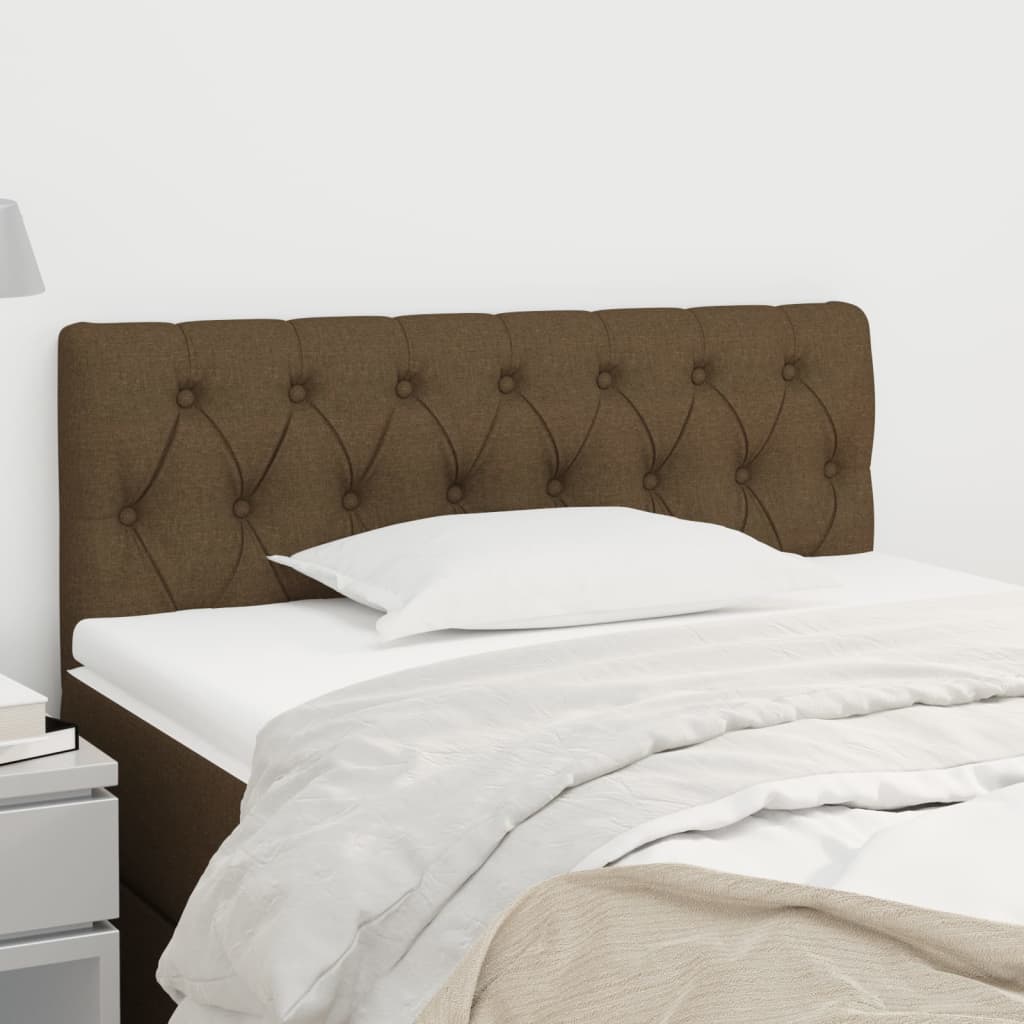 Cabeceira de cama tecido 100x7x78/88 cm castanho-escuro