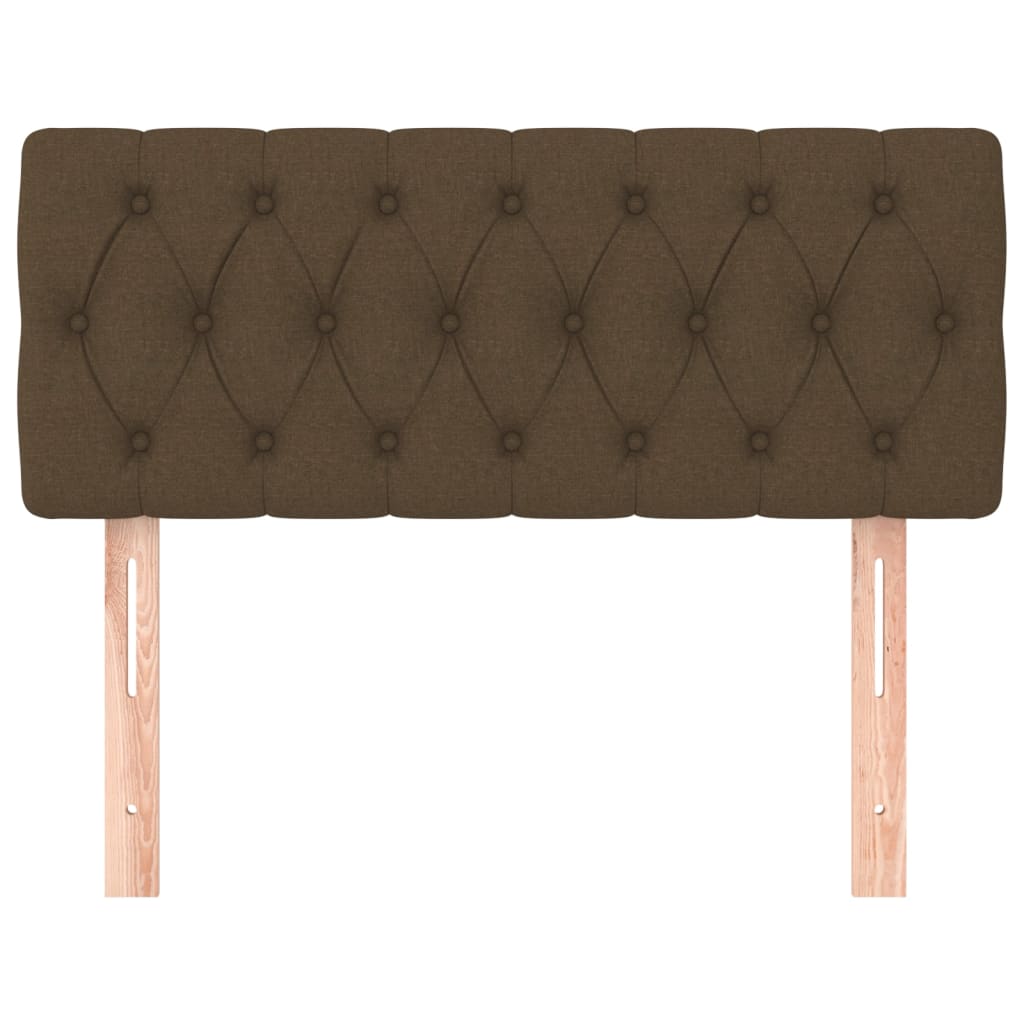 Cabeceira de cama tecido 100x7x78/88 cm castanho-escuro