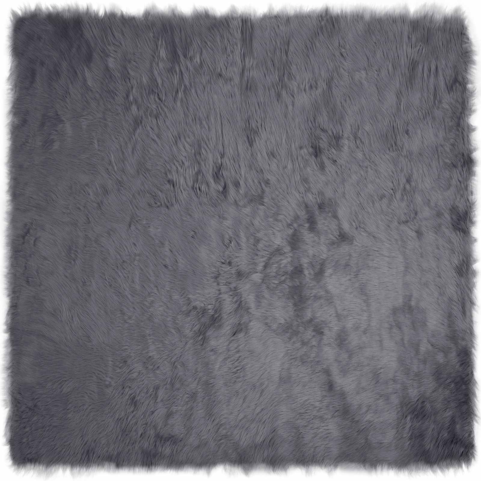 Tapete de de ovelha sintética tafalla antracite 200 x 200 cm