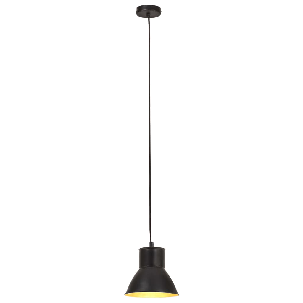 Candeeiro suspenso redondo 25 w 17 cm e27 preto