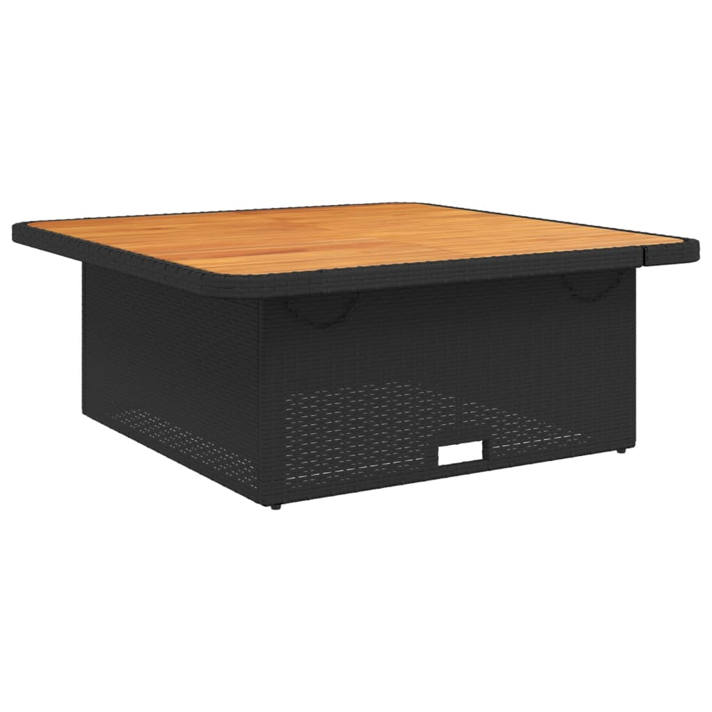 5 Pcs conjunto lounge de jardim c/ almofadões vime PE preto