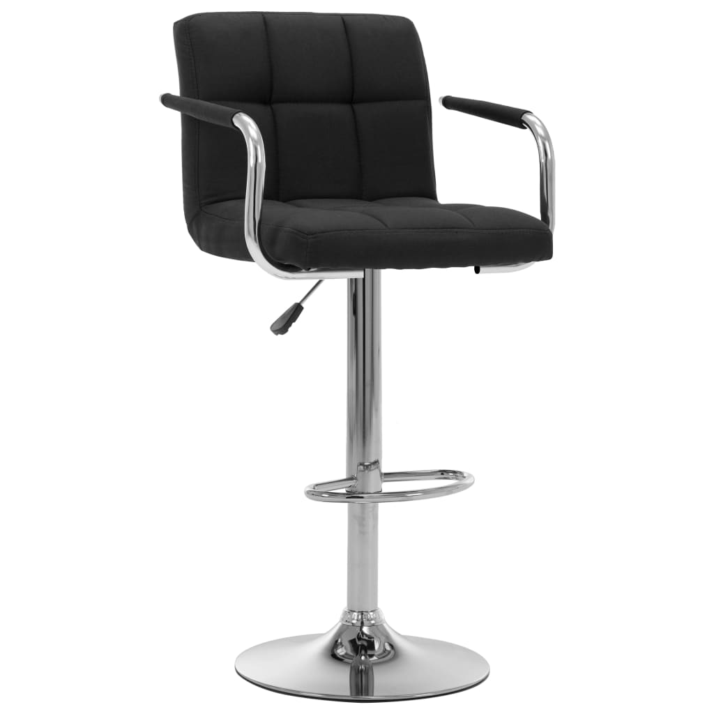 Cadeiras de bar 2 pcs tecido preto