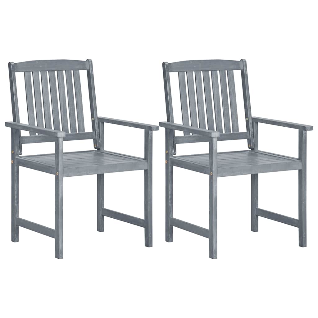 Cadeiras jardim 2 pcs madeira de acácia maciça cinzento
