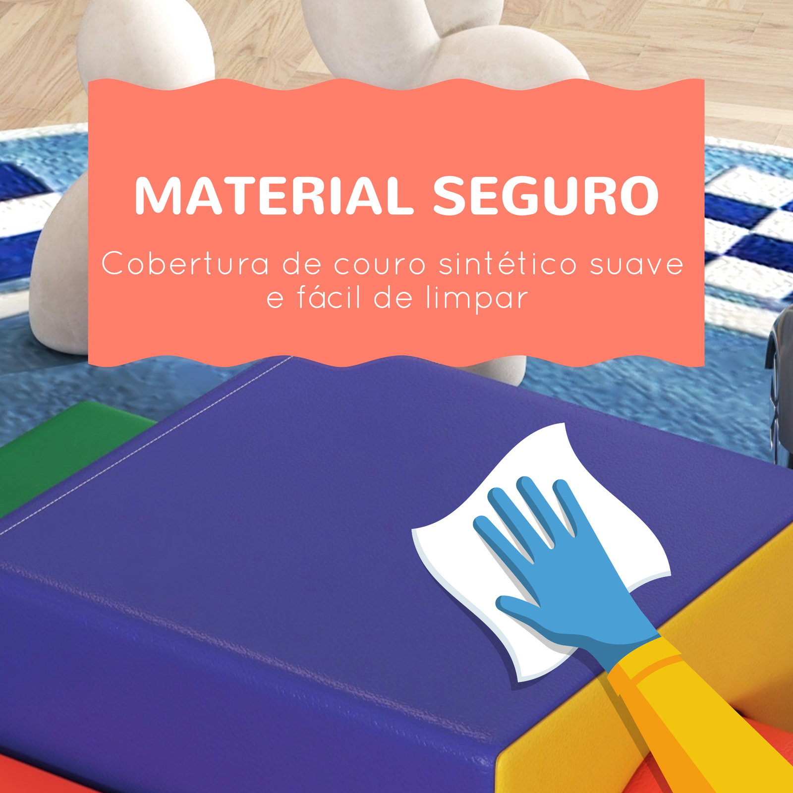 Conjunto de 4 blocos de espuma para crianças figuras de construção brinquedo de aprendizagem infantil 150x50x39cm multicor