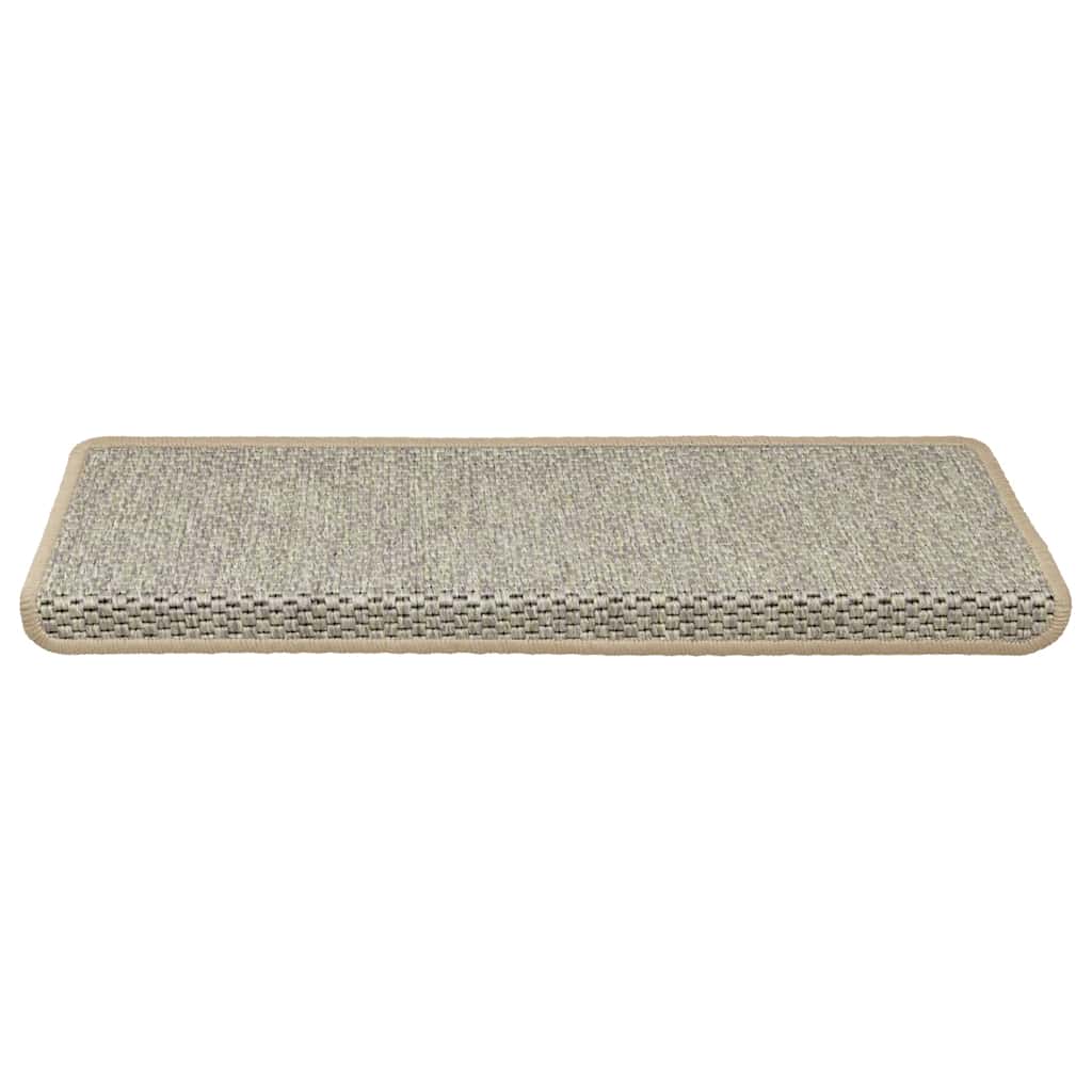 Tapetes escada adesivos aspeto sisal 30 pcs 65x21x4 cm verde claro