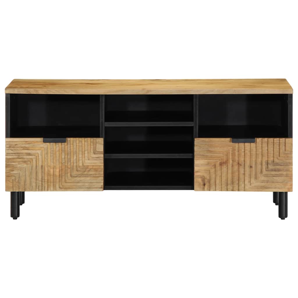 Móvel de TV 100x33x46 cm madeira de mangueira maciça castanho