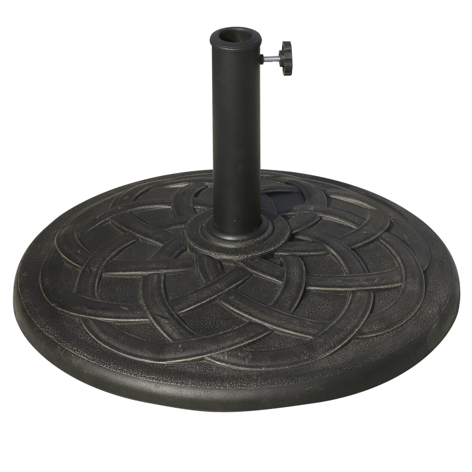 Base para chapéu de sol suporte para chapéu de sol de resina para jardim terraço exterior ø57x35cm preto e bronze