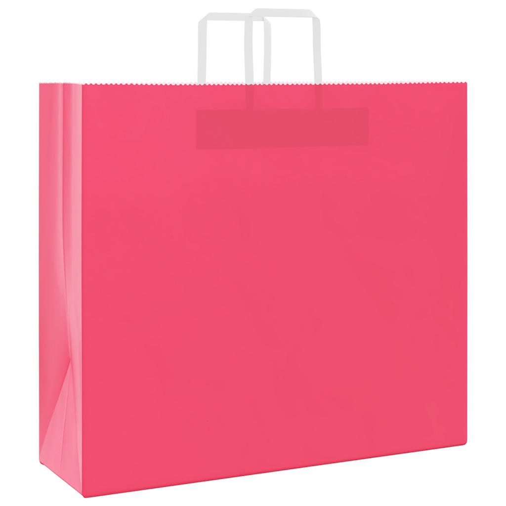 Sacos de papel 250 unid com alças rosa 54x15x49 cm