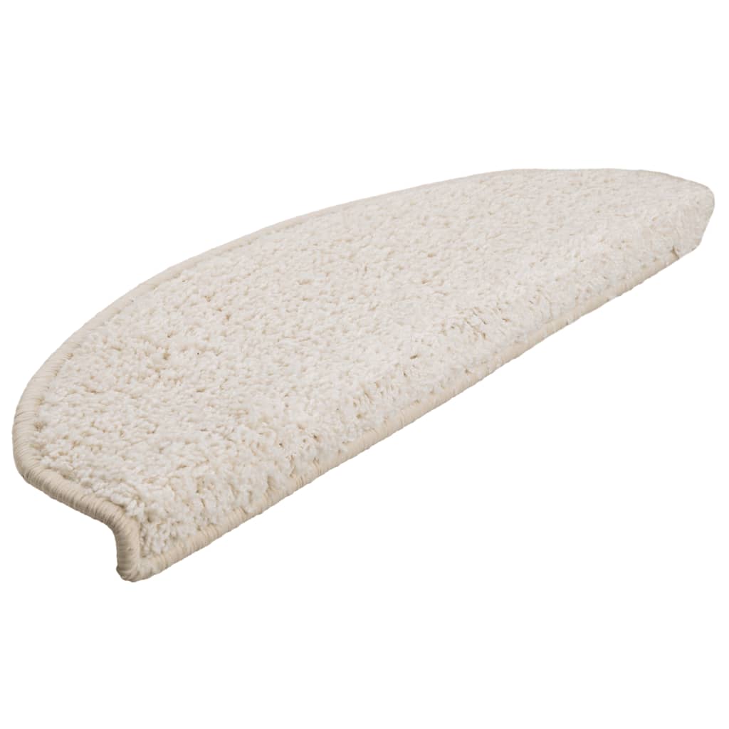 Tapetes de escada 15 peças 65x21x4 cm branco semicircular grande