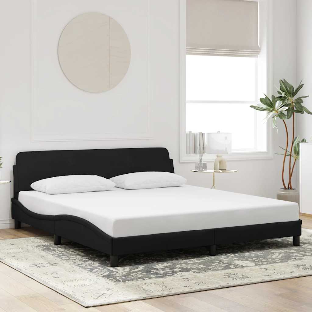 Estrutura de cama dover 180x200 cm veludo preto