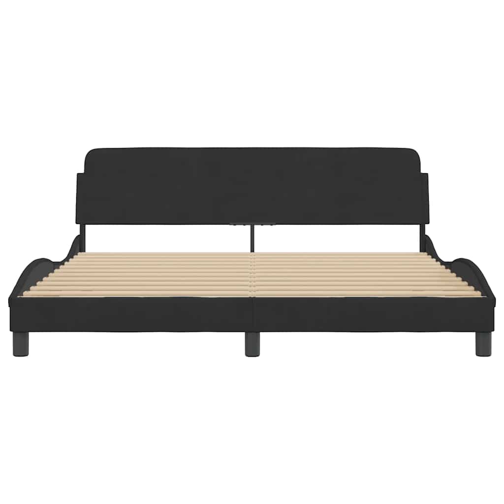 Estrutura de cama dover 180x200 cm veludo preto
