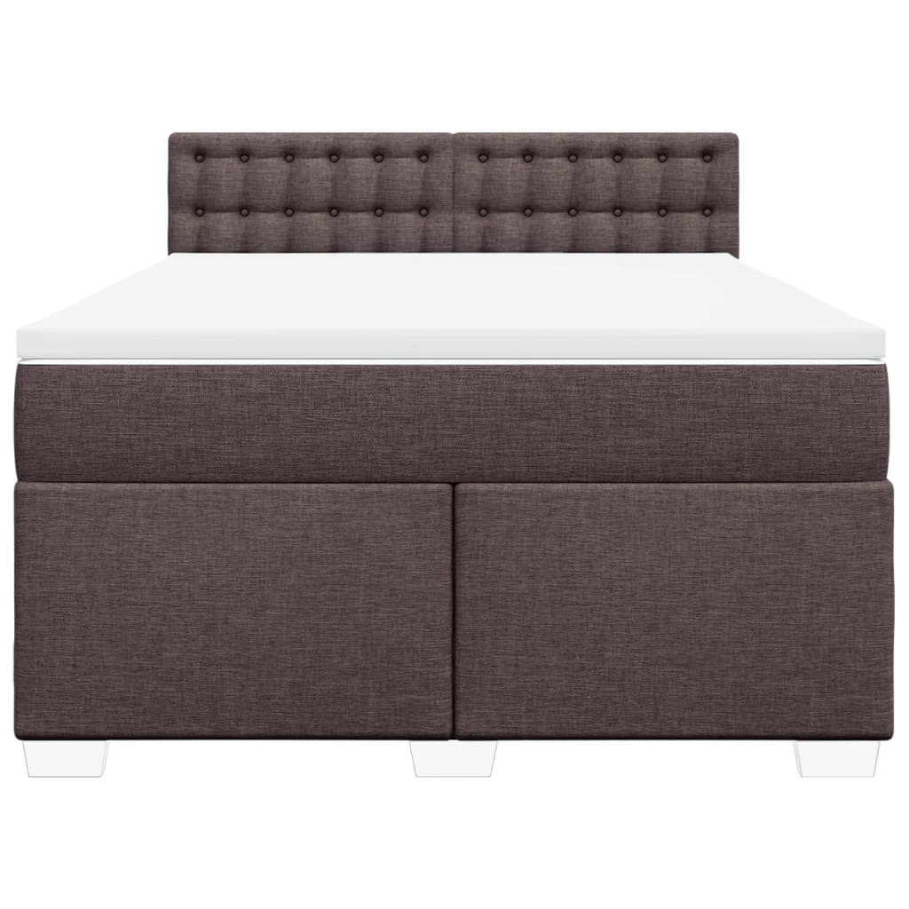 Cama com molas/colchão 140x200 cm tecido castanho-escuro
