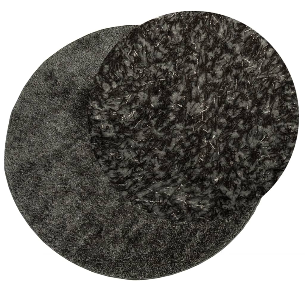 Tapete de pelo alto aspeto brilhante istan ø 160 cm antracite