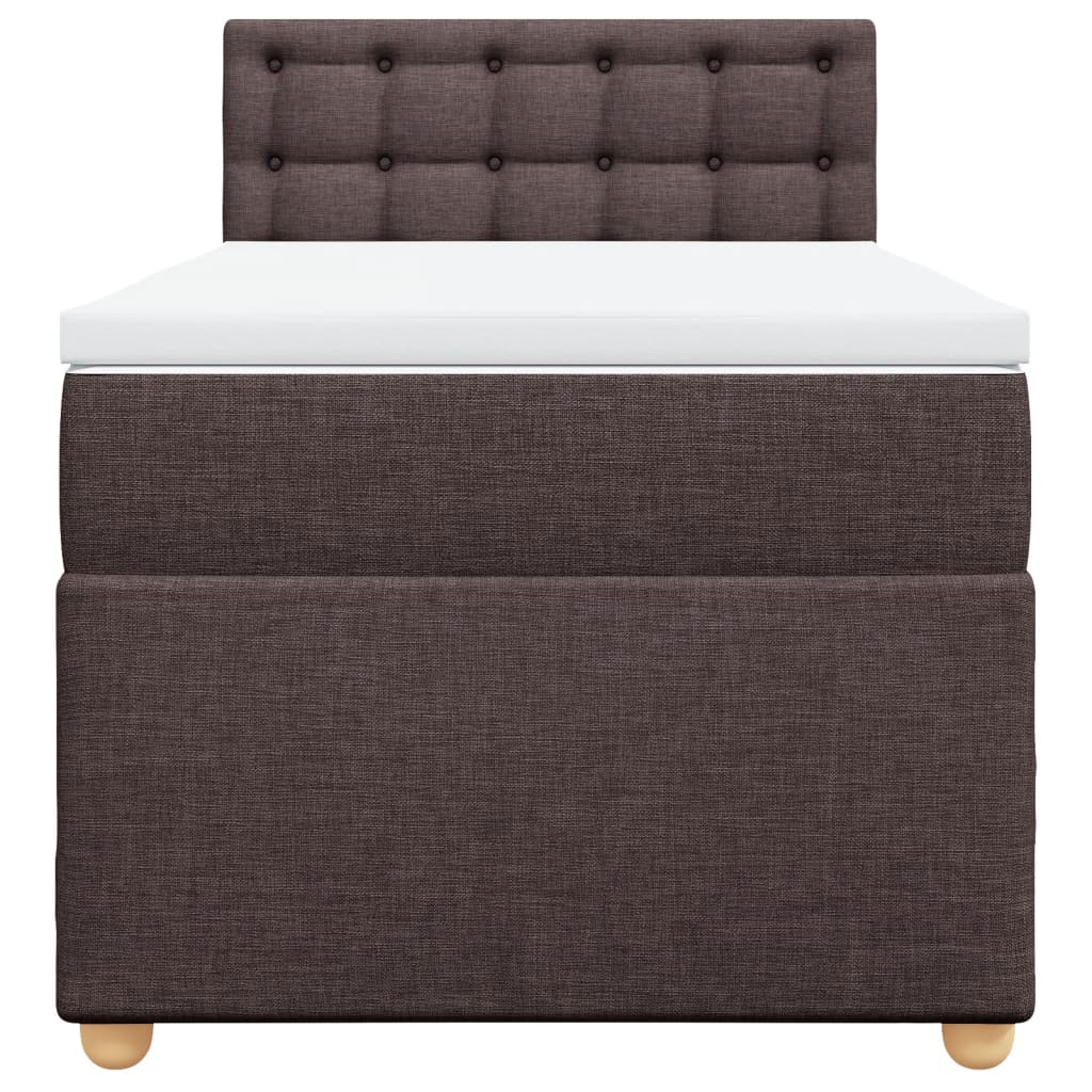 Cama com molas/colchão 80x200 cm tecido castanho-escuro