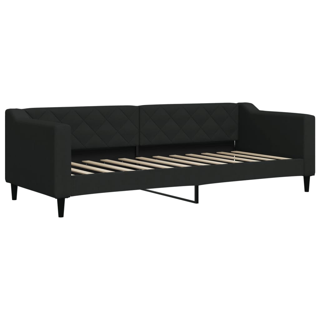 Sofá-cama com colchão 80x200 cm tecido preto