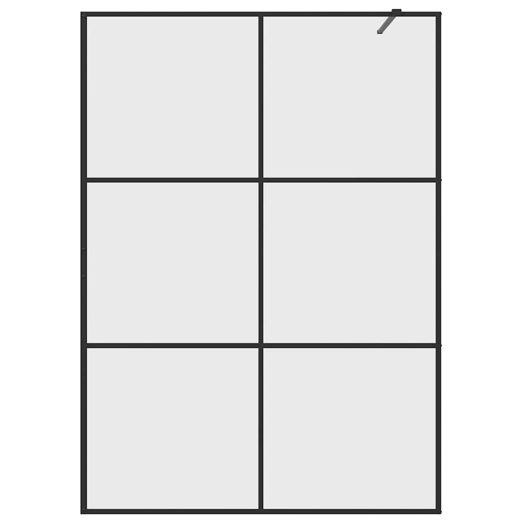 Divisória de chuveiro c/ vidro transparente esg 140x195cm preto
