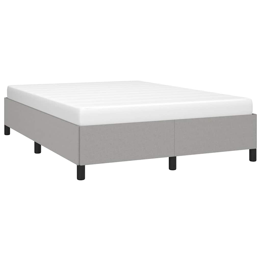 Estrutura de cama sem colchão 140x190 cm tecido cinzento-claro