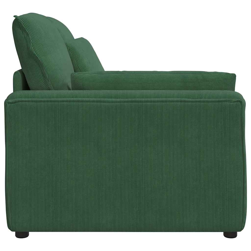 Módulo de extremidade de apoio de braço para sofá modular com almofadas, verde escuro, 100 cm