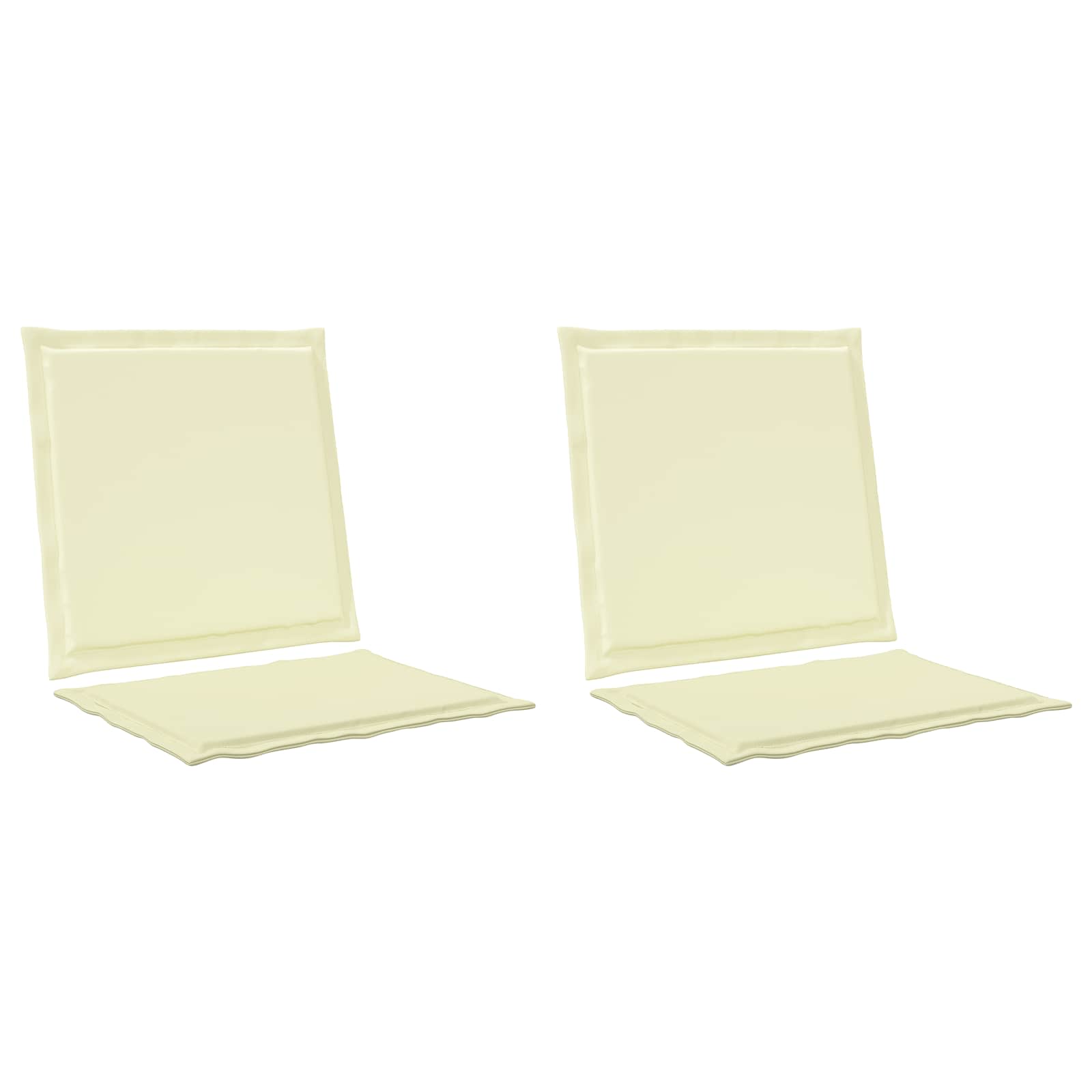 Almofadas de assento e costas poliéster creme 47 x 45 x 2 cm