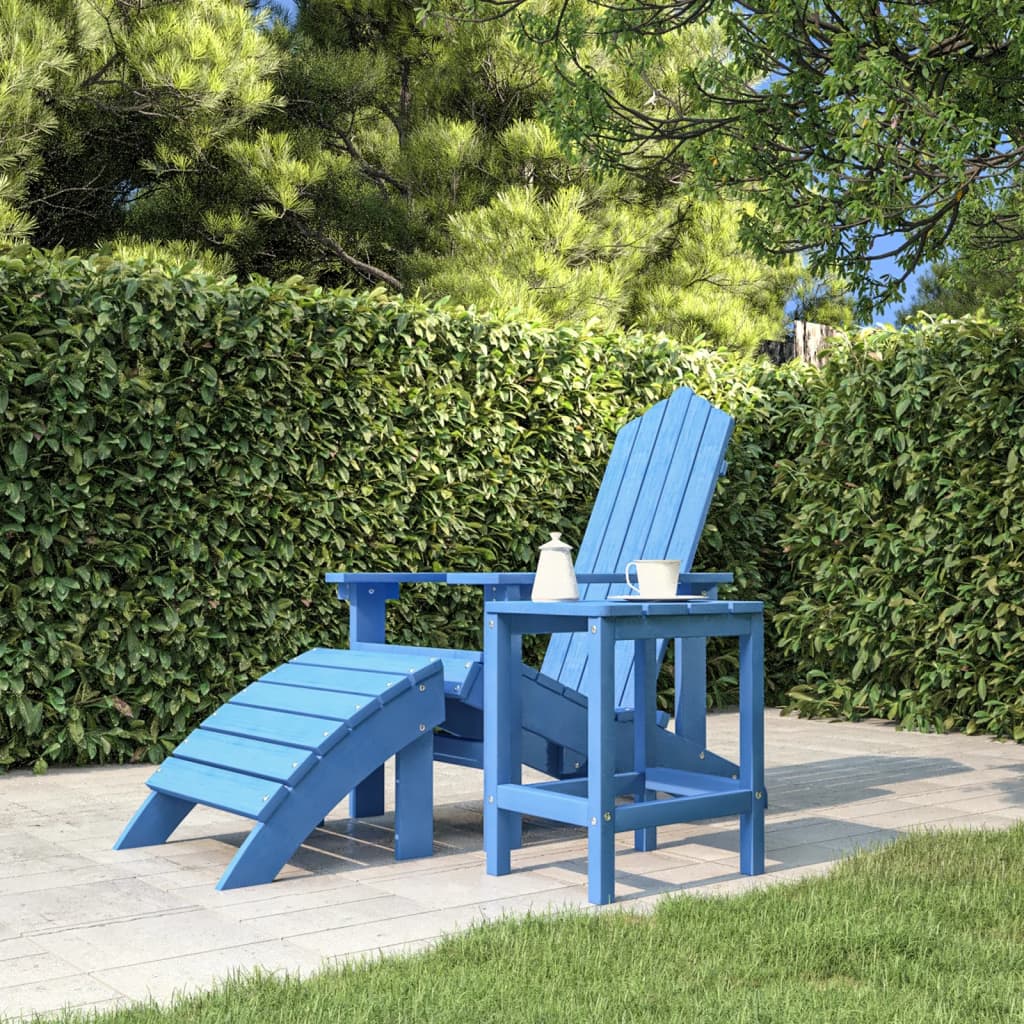 Mesa de jardim adirondack 38x38x46 cm pead ciano