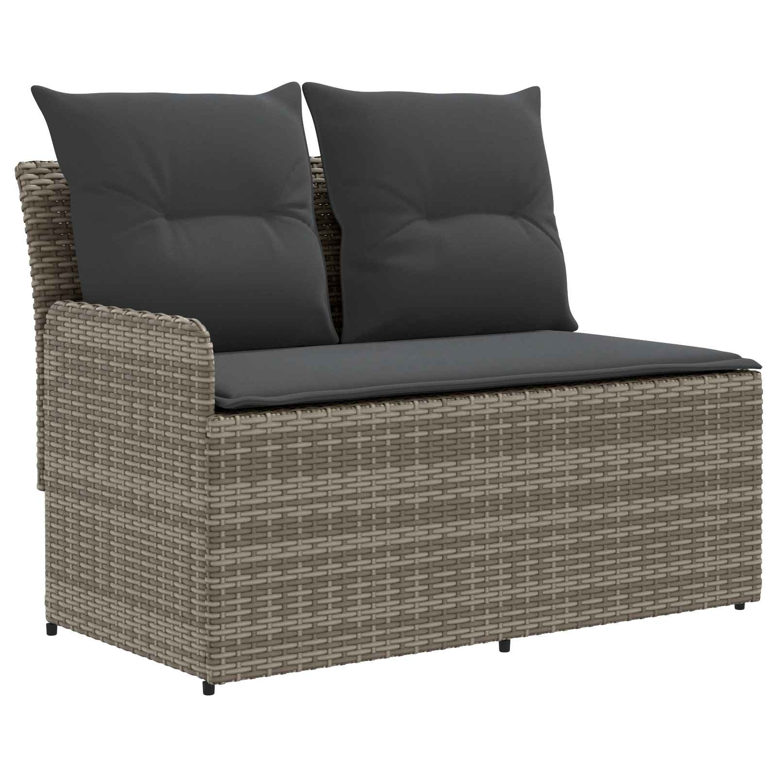 Sofá de jardim com braço e mesa levantável 2 peça rattan de PE