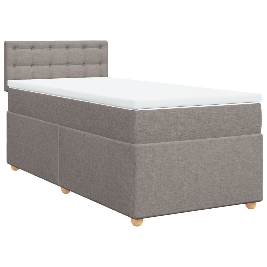 Cama com molas/colchão 90x190 cm tecido castanho-acinzentado