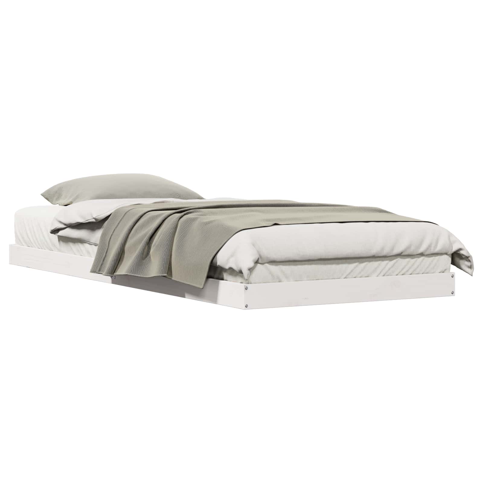 Estrado de cama branco 80 x 220 cm madeira de pinheiro sólida