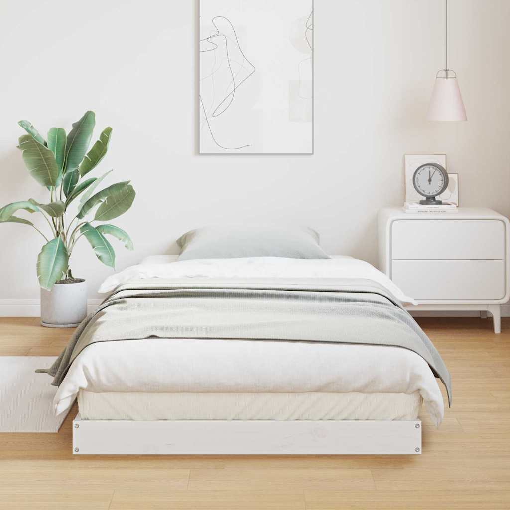 Estrado de cama branco 80 x 220 cm madeira de pinheiro sólida