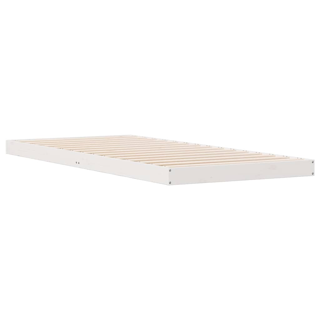 Estrado de cama branco 80 x 220 cm madeira de pinheiro sólida
