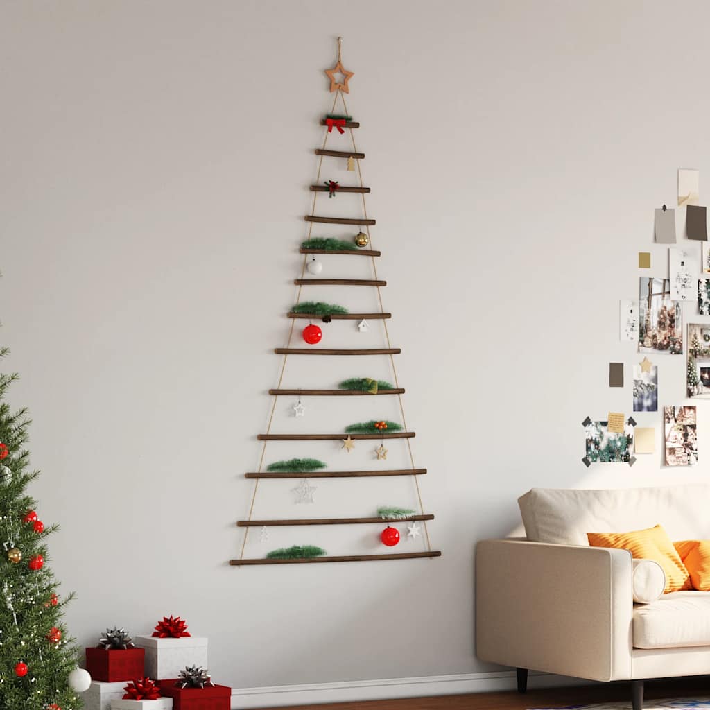 Árvore de natal suspensa com estrela no topo 86x180 cm galho natural