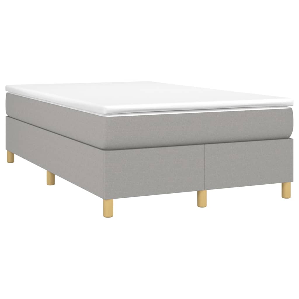 Cama com molas/colchão 120x200 cm tecido cinza-claro