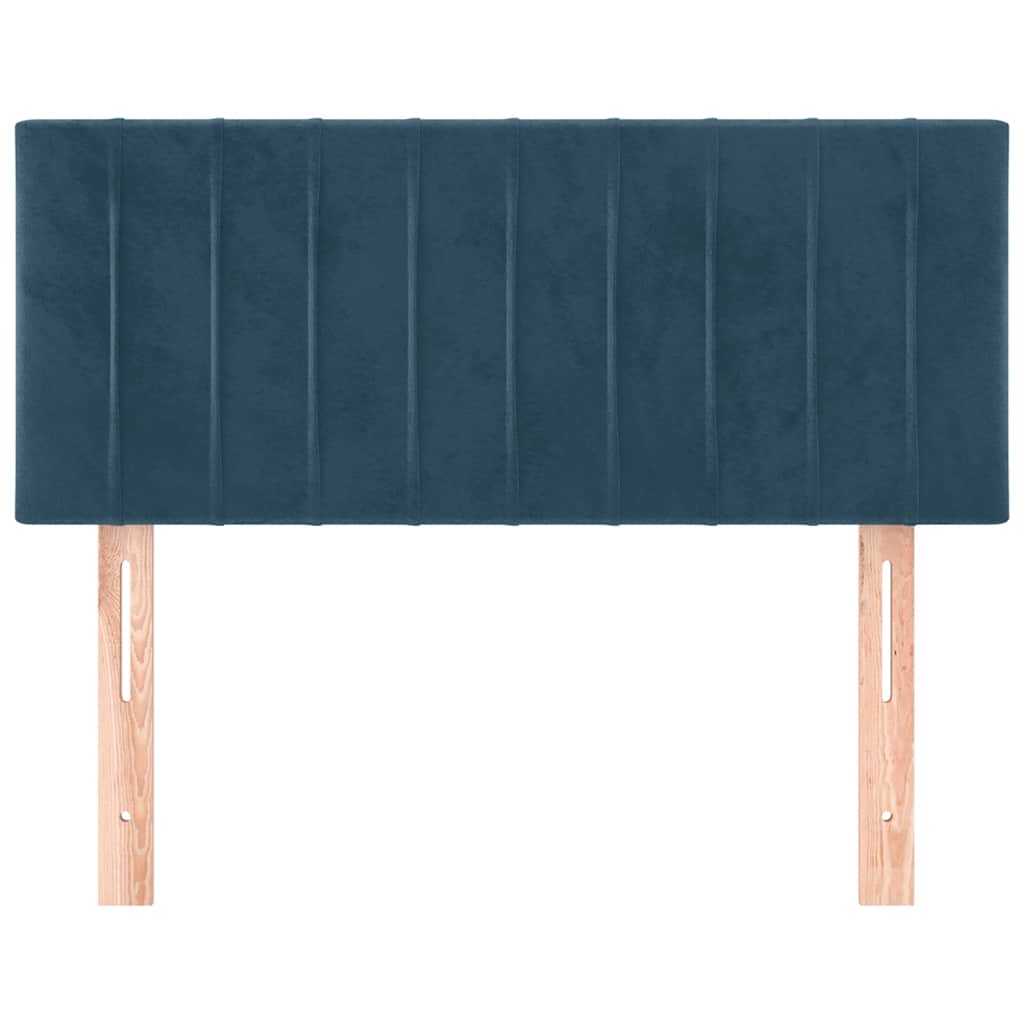 Cabeceira de cama veludo 100x5x78/88 cm azul-escuro