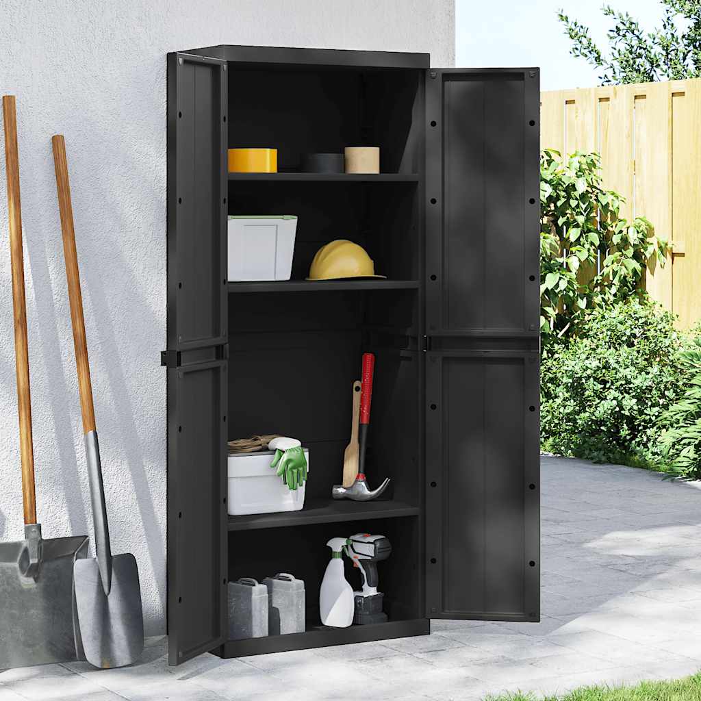 Móvel de arrumação para exterior 65x37x165 PP preto