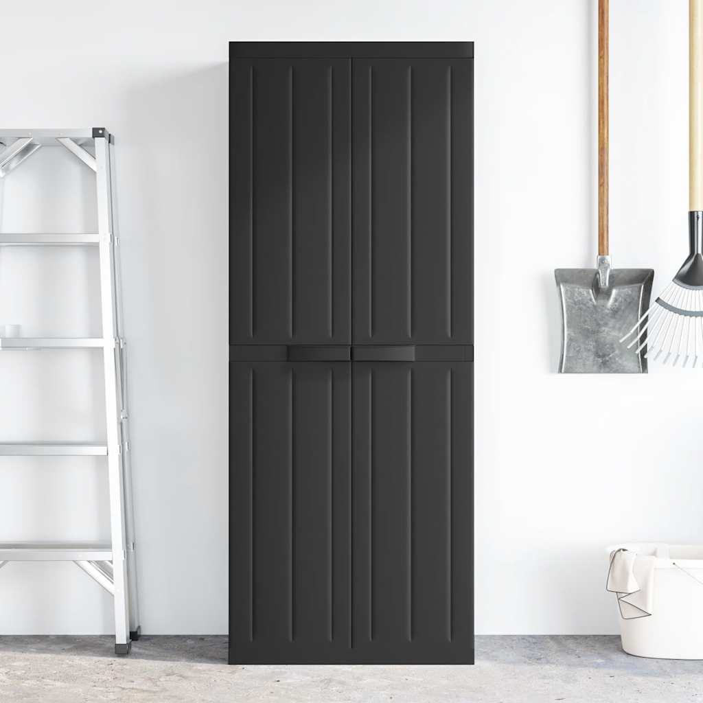 Móvel de arrumação para exterior 65x37x165 PP preto