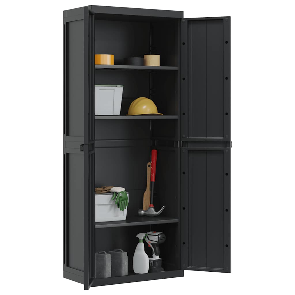 Móvel de arrumação para exterior 65x37x165 PP preto