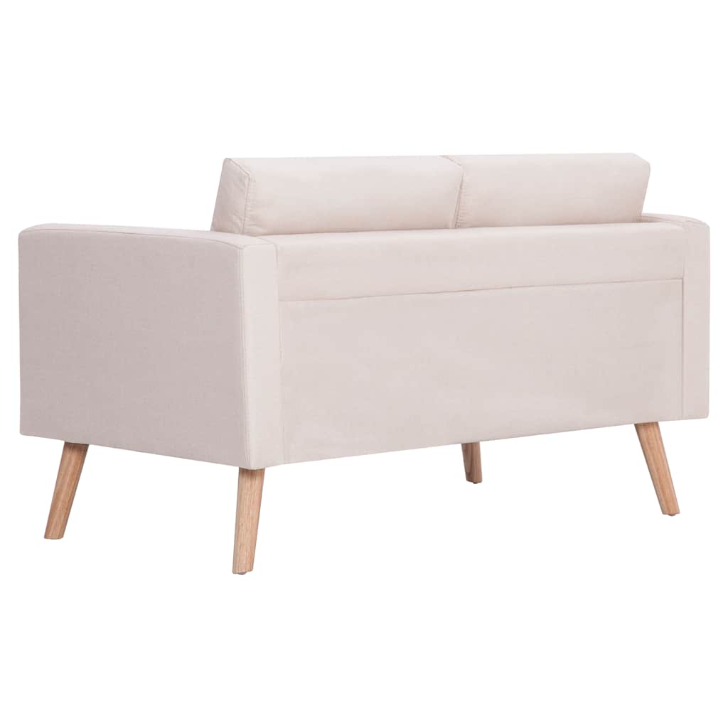 Sofá de 2 lugares tecido cor creme