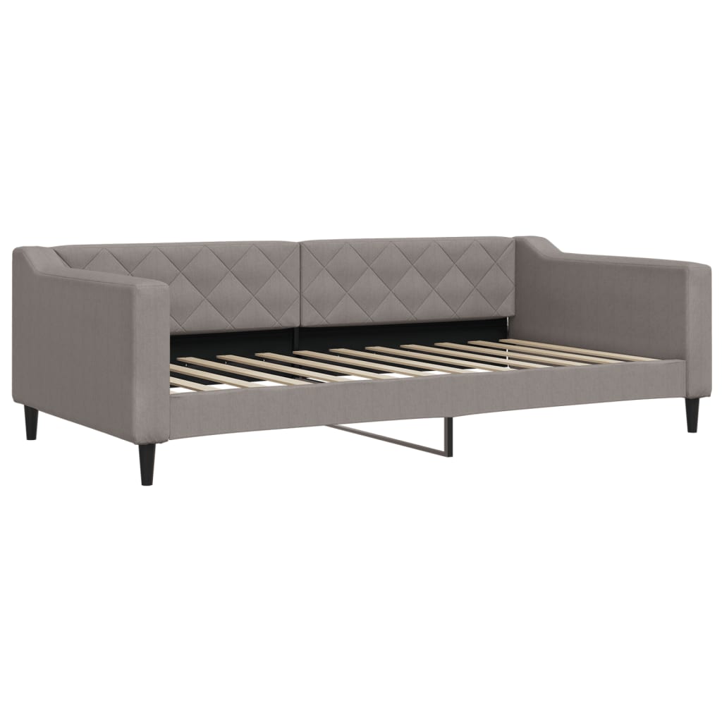 Sofá-cama com gavetão 100x200 cm tecido cinzento-acastanhado